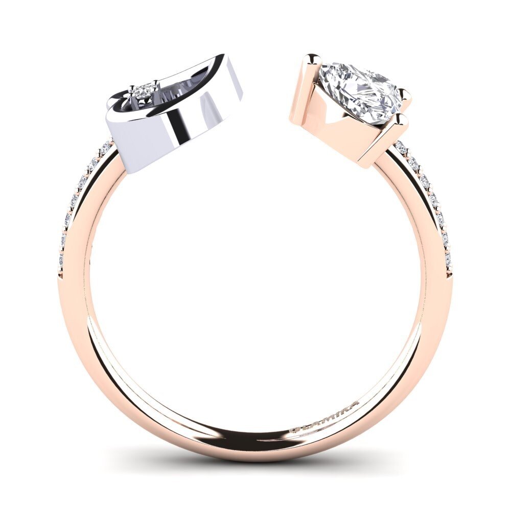 14ct Rose & White Gold Diamond Ring Ellura