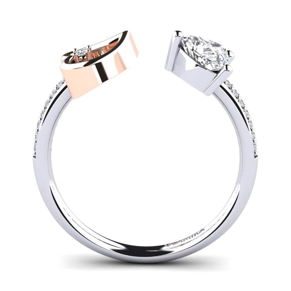 14ct White & Rose Gold Diamond Ring Ellura