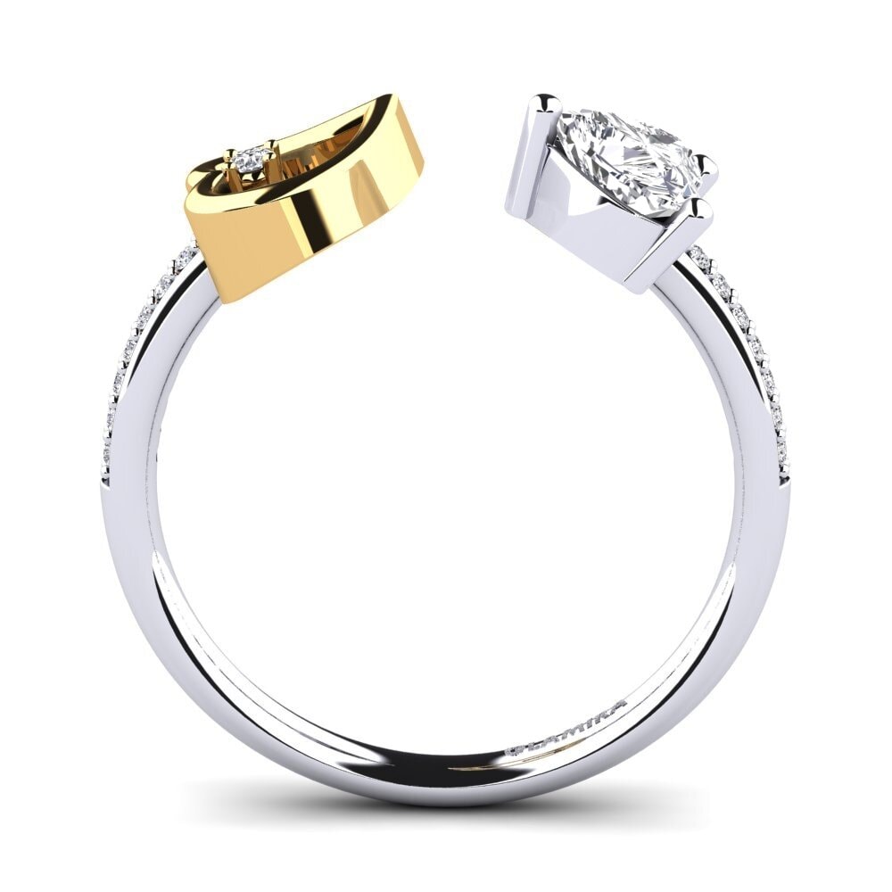 14ct White & Yellow Gold Diamond Ring Ellura