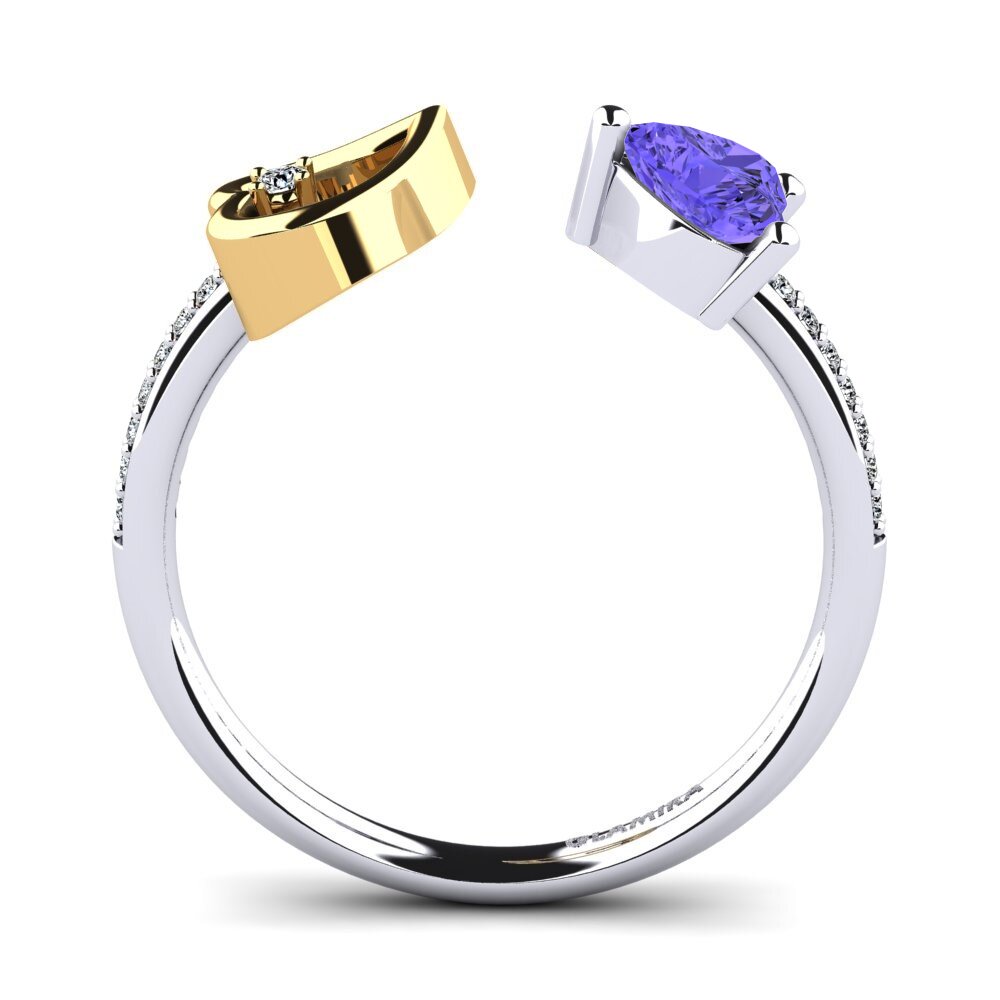 18ct White & Yellow Gold Tanzanite Ring Ellura