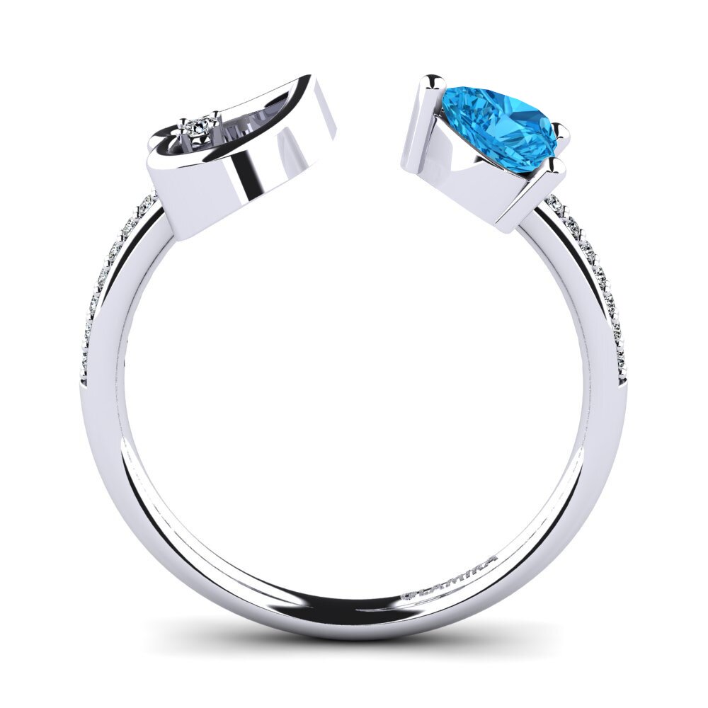 White Silver Blue Topaz Ring Ellura