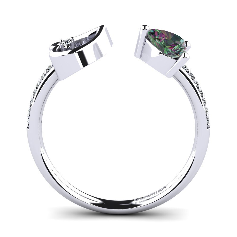 White Silver Mystic Topaz Ring Ellura