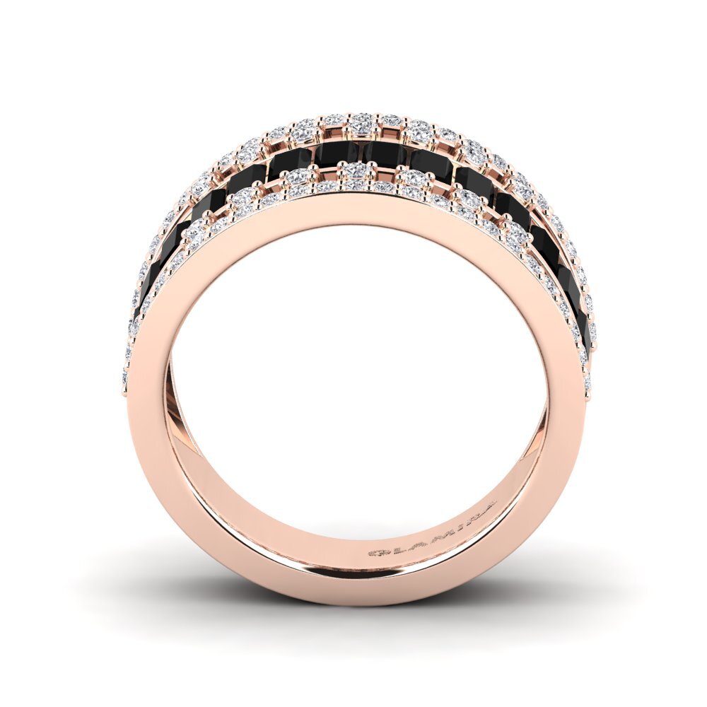 18ct Rose Gold Black Diamond Ring Eboker