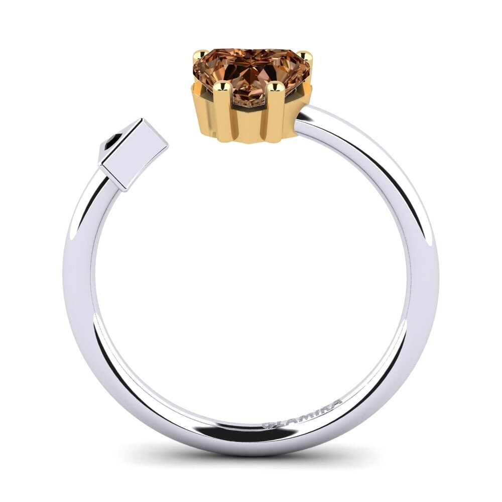 18ct White & Yellow Gold Brown Diamond Ring Elodie