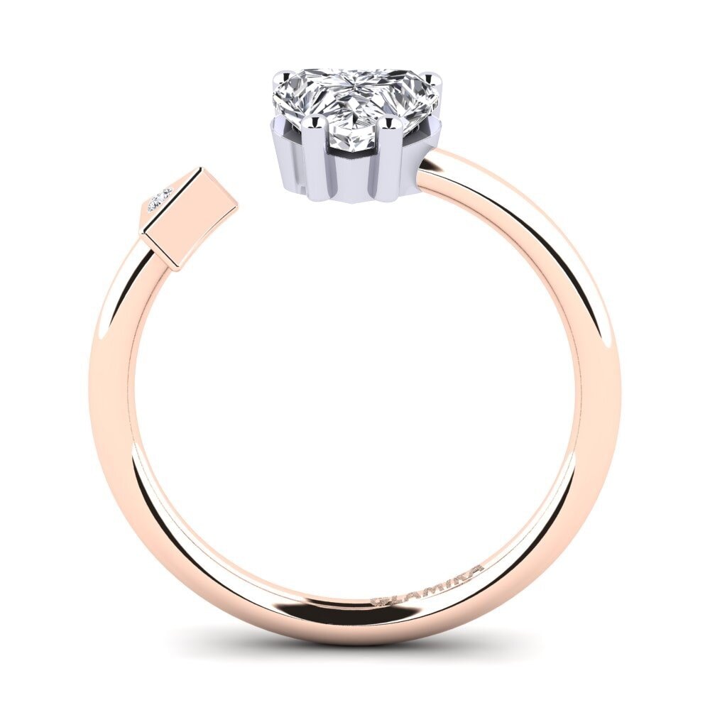 14ct Rose & White Gold Diamond Ring Elodie