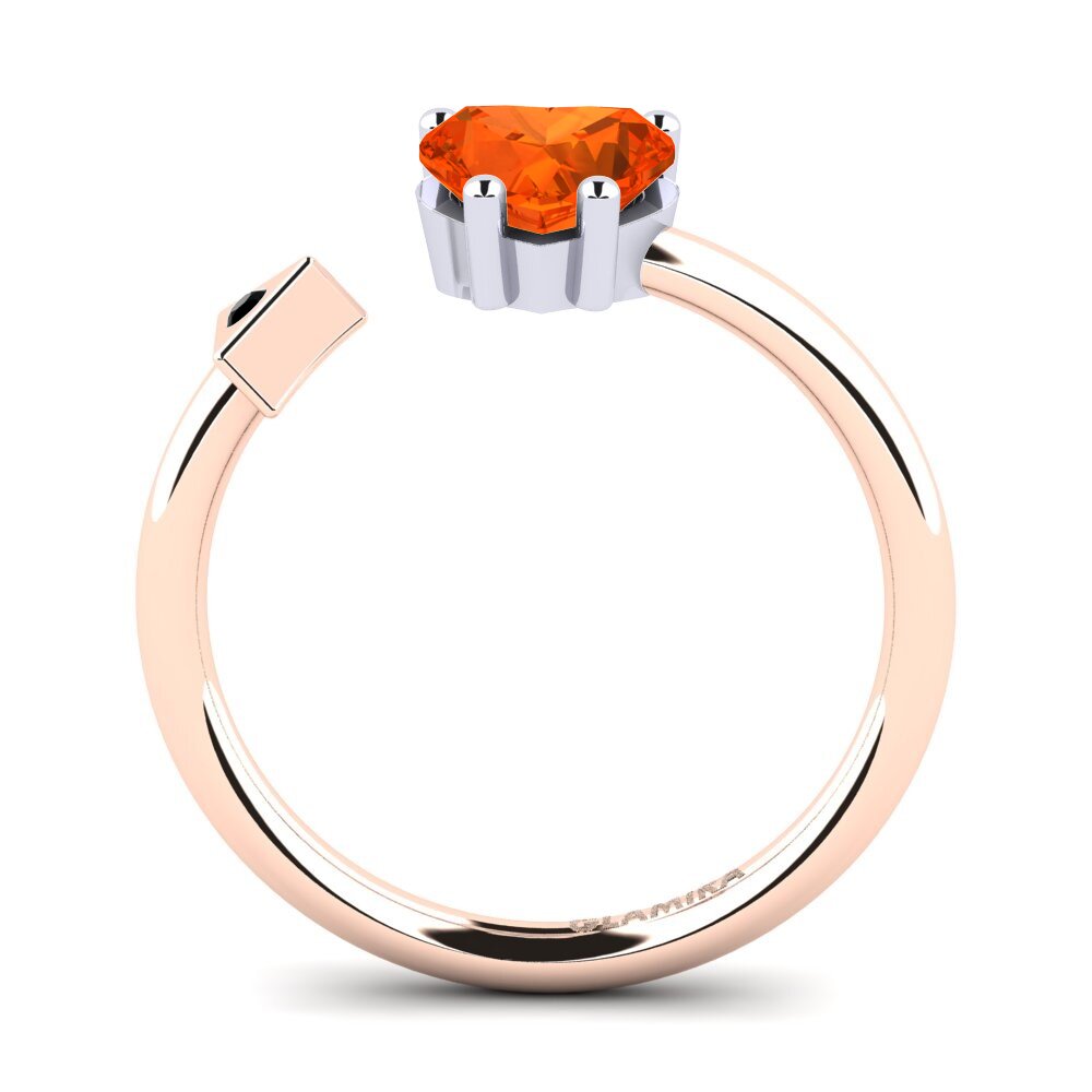 18ct Rose & White Gold Fire Opal Ring Elodie
