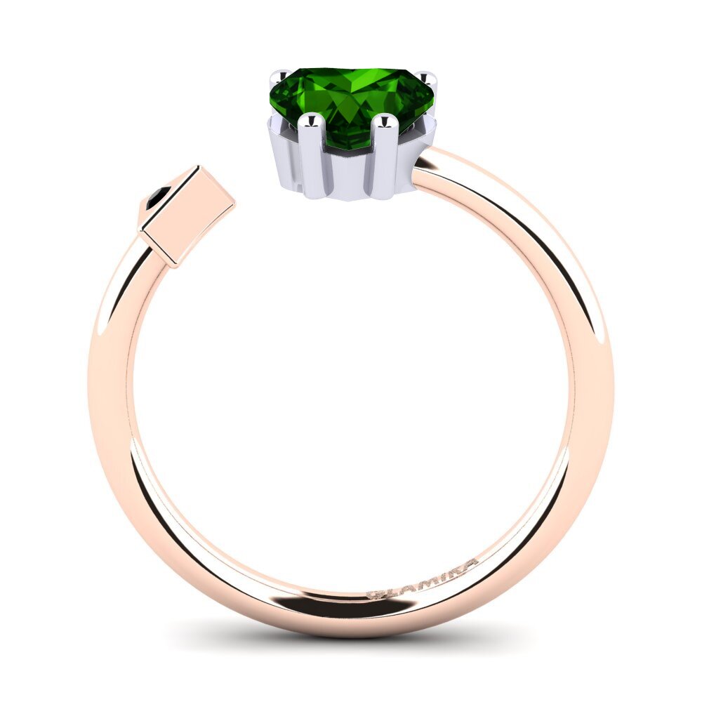 18ct Rose & White Gold Green Tourmaline Ring Elodie