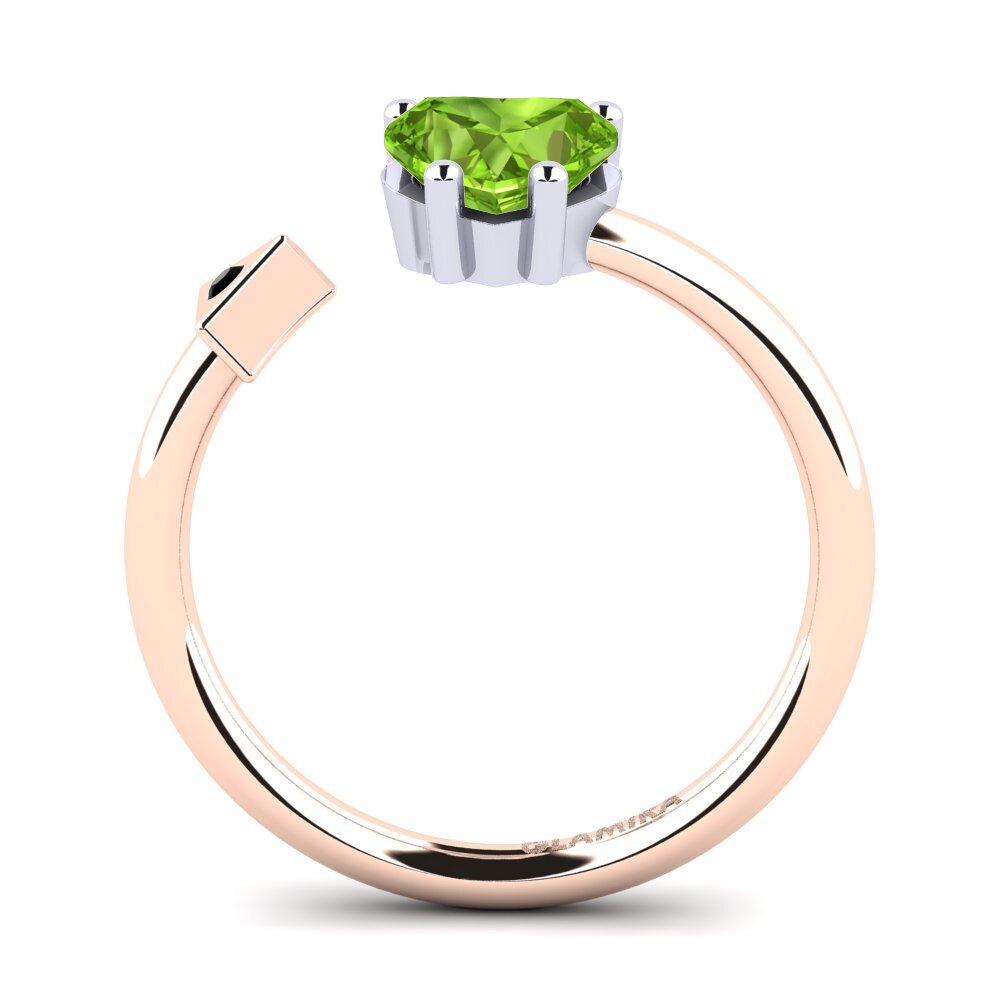 18ct Rose & White Gold Peridot Ring Elodie