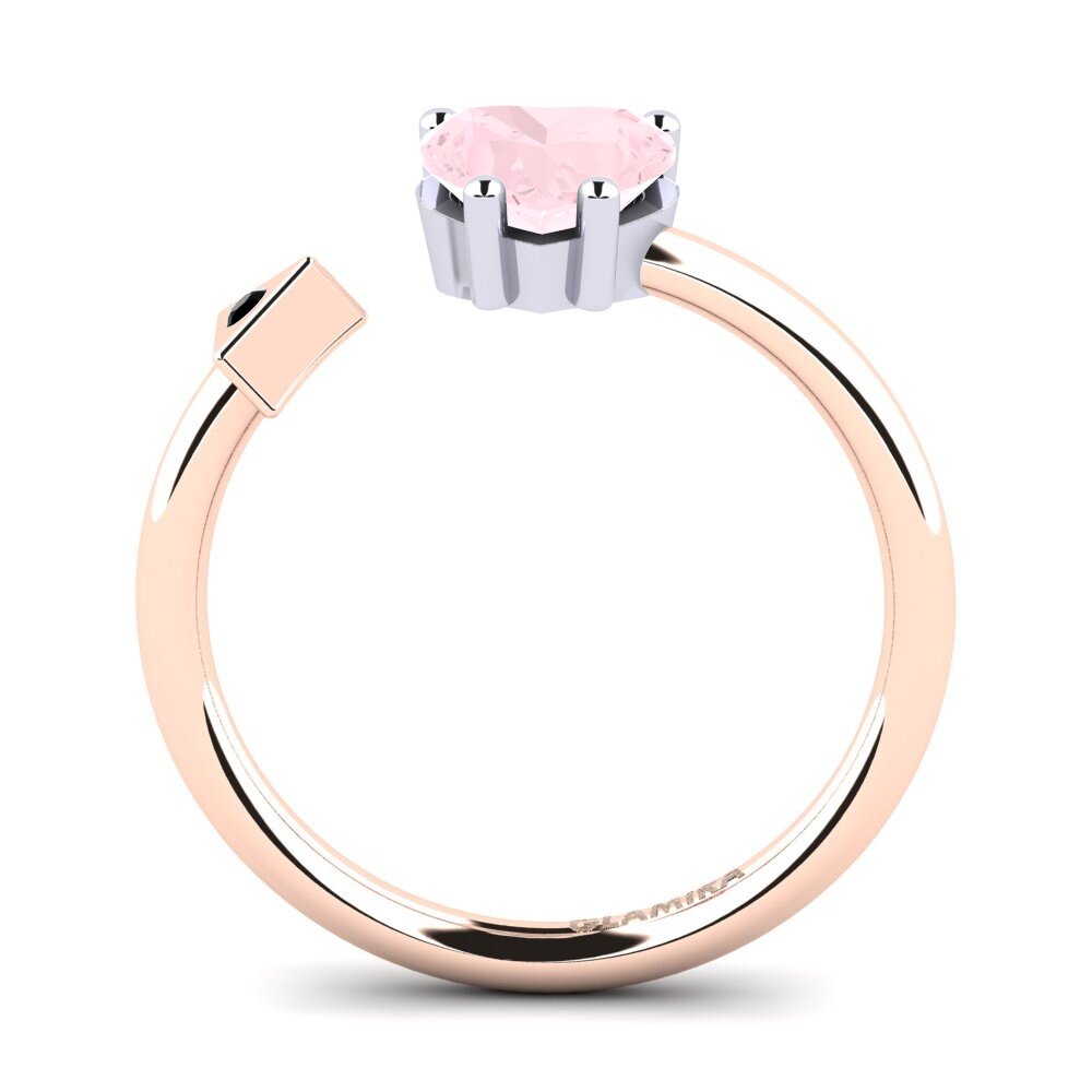 18ct Rose & White Gold Rose Quartz Ring Elodie