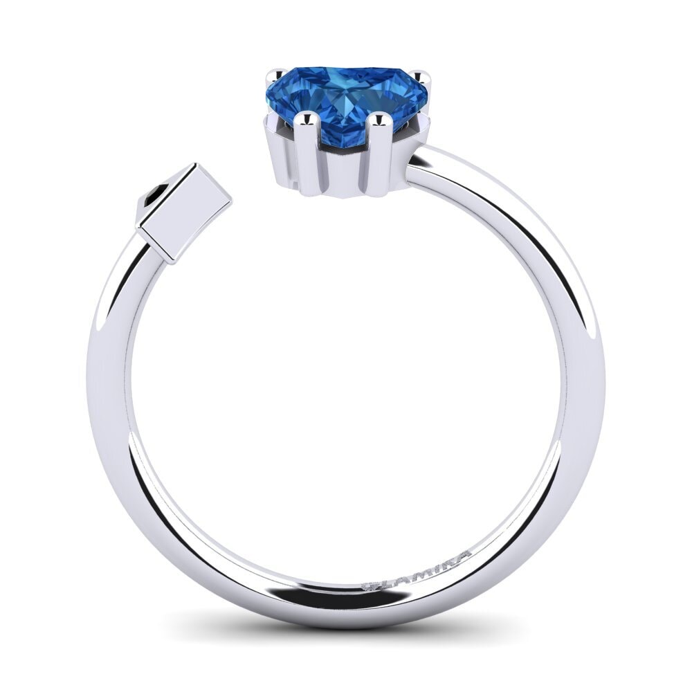 Zircone Blu Scuro Anello Elodie