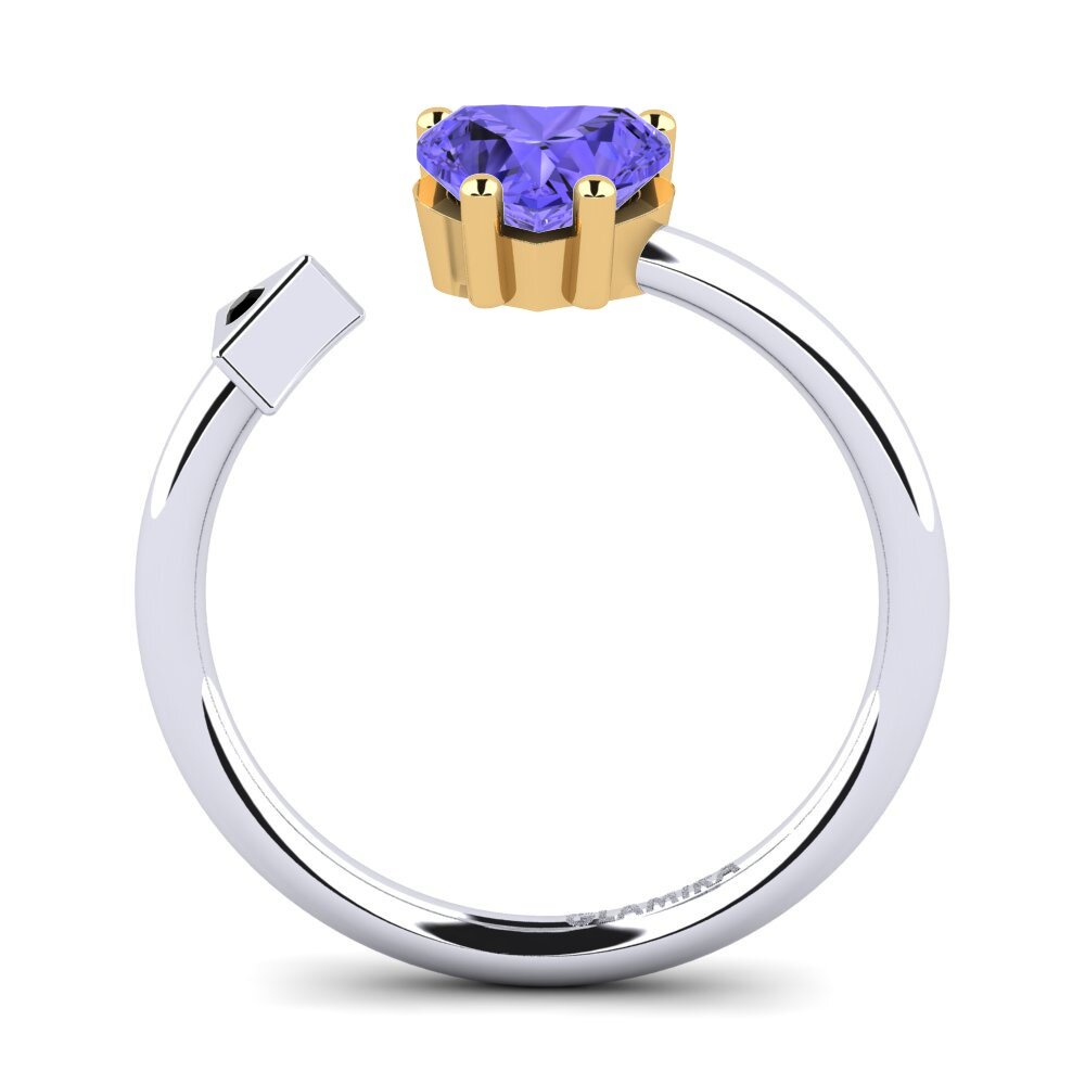 18ct White & Yellow Gold Tanzanite Ring Elodie