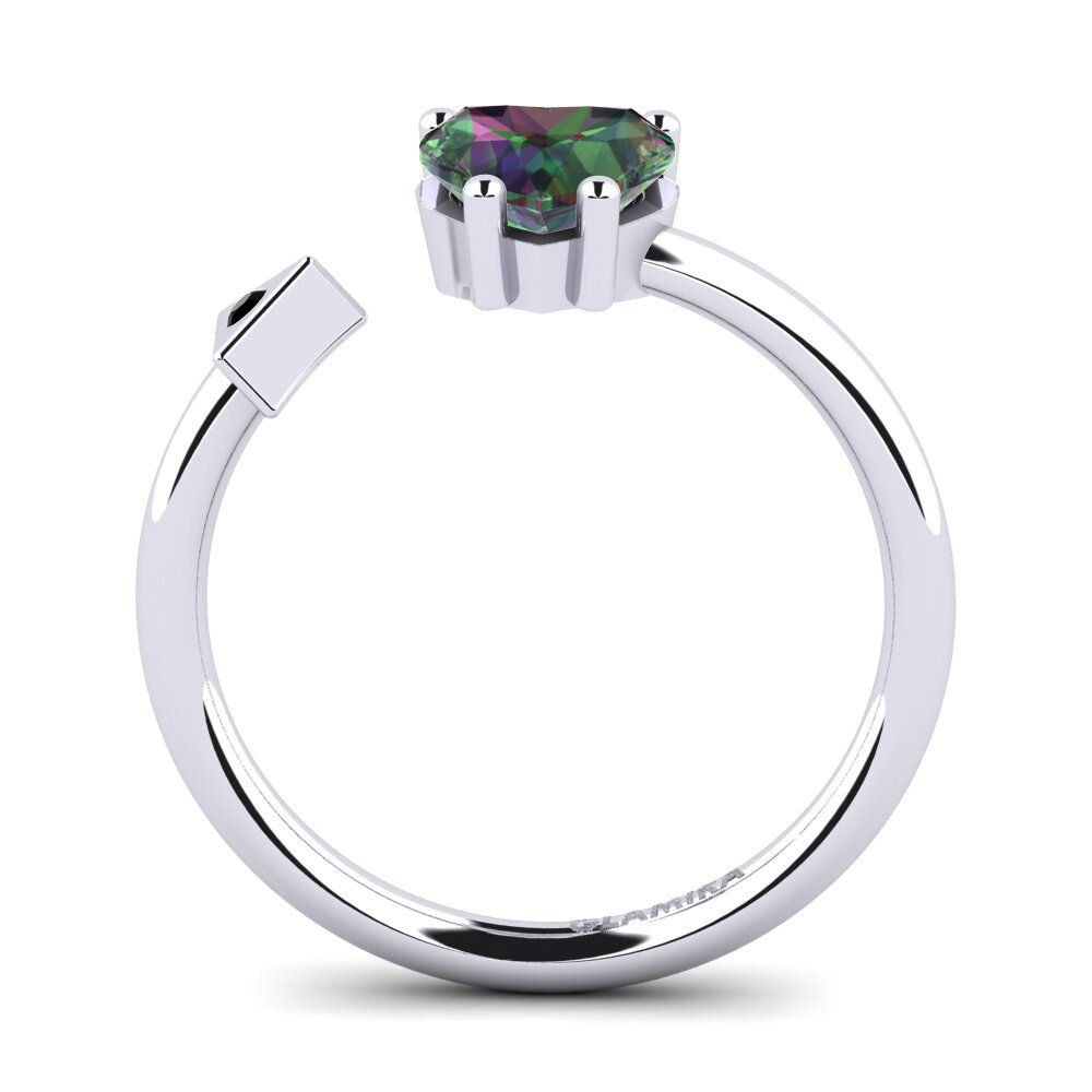 White Silver Mystic Topaz Ring Elodie
