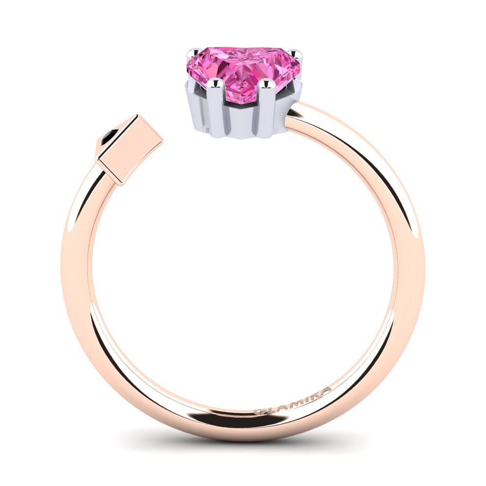 18ct Rose & White Gold Pink Topaz Ring Elodie