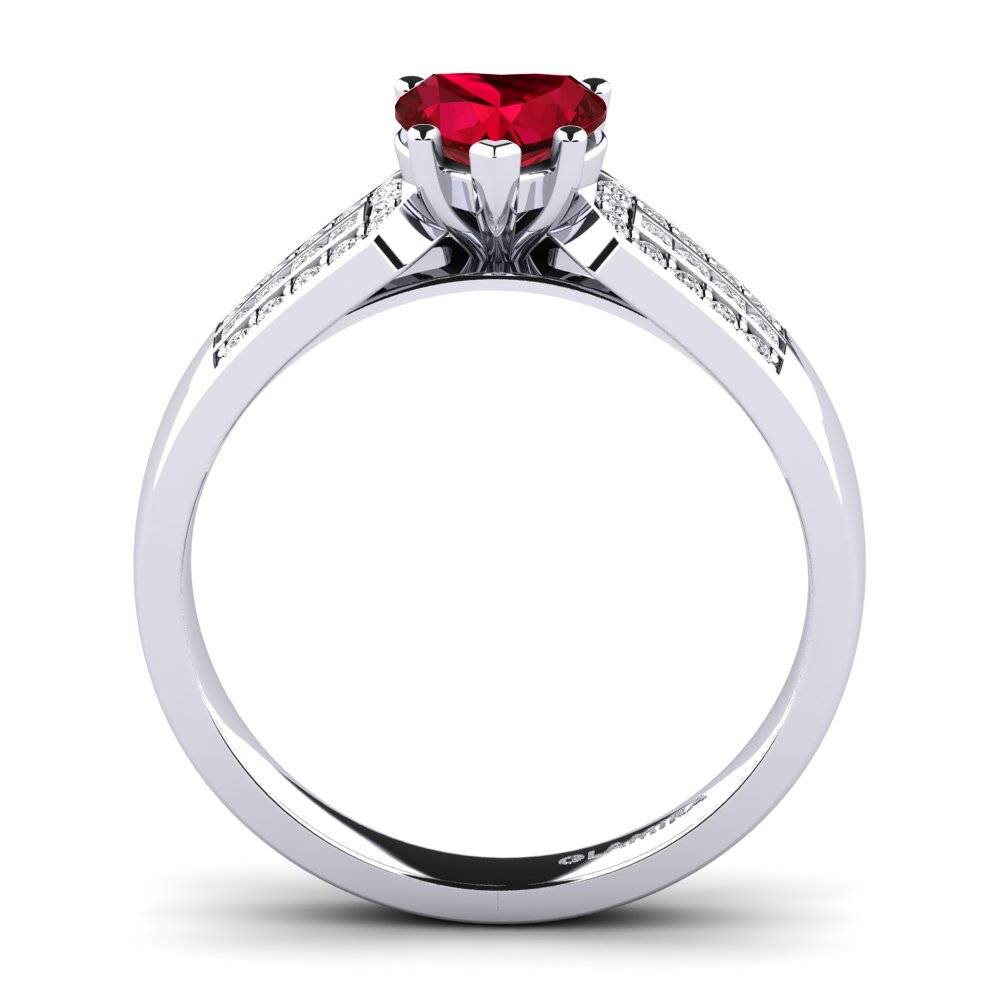 Red Zirconia Engagement Ring Eloise