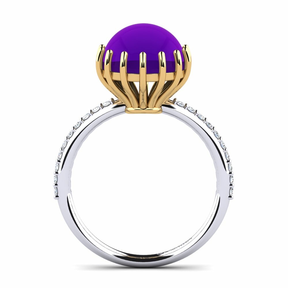 Améthyste Cabochon Bague Emaleen