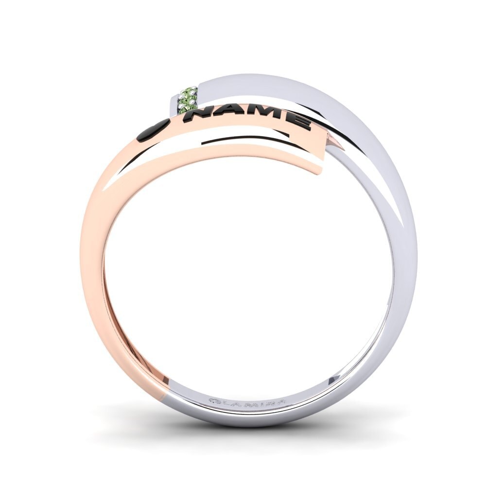 Weiss & Rotgold 750 Grüner Diamant Ringe Emblish