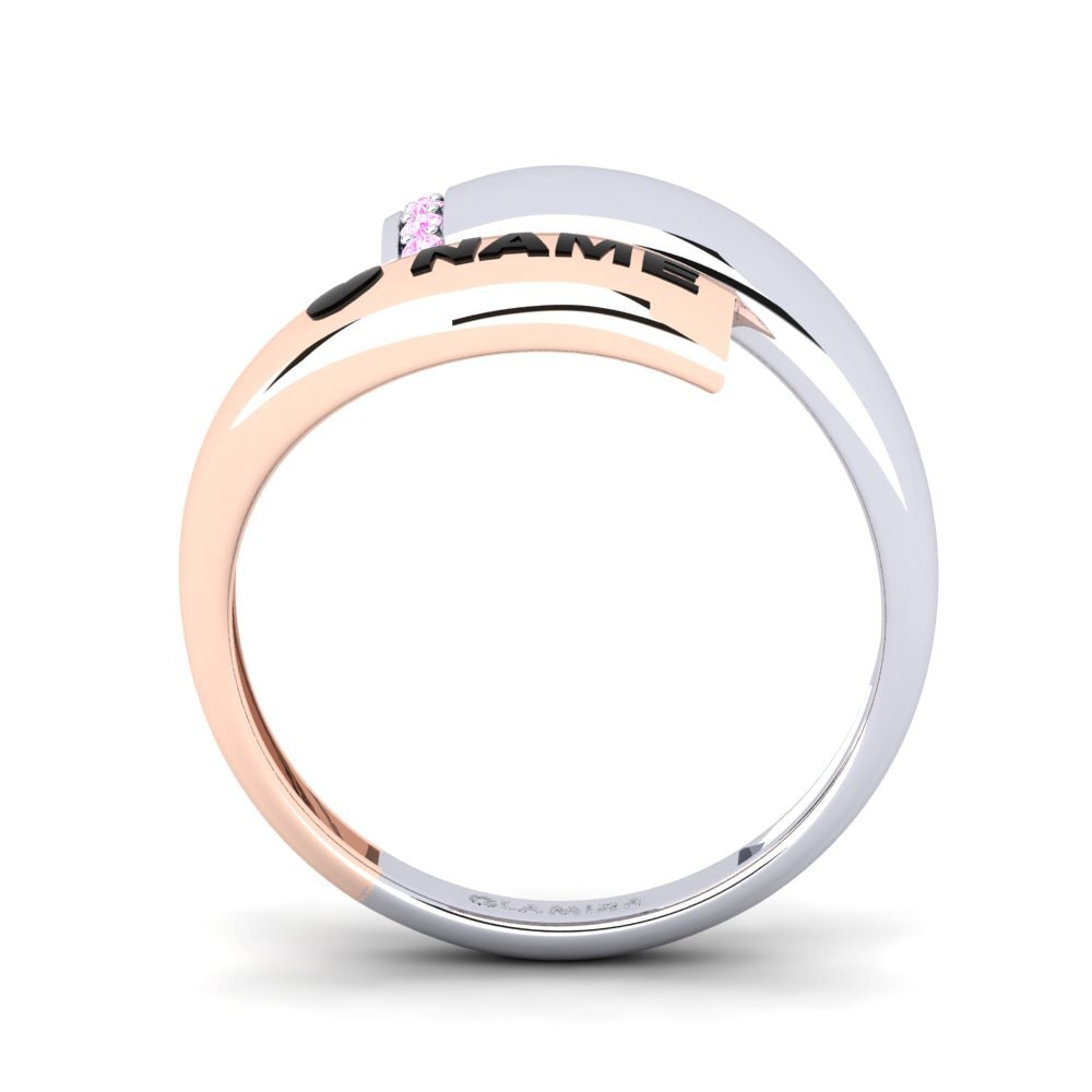 Weiss & Rotgold 750 Rosa Saphir Ringe Emblish