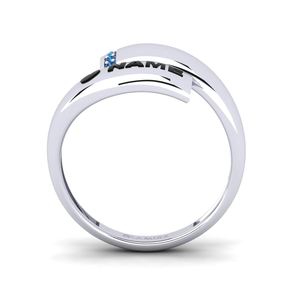 Palladium 950 Dunkelblauer Zirkonia Ringe Emblish