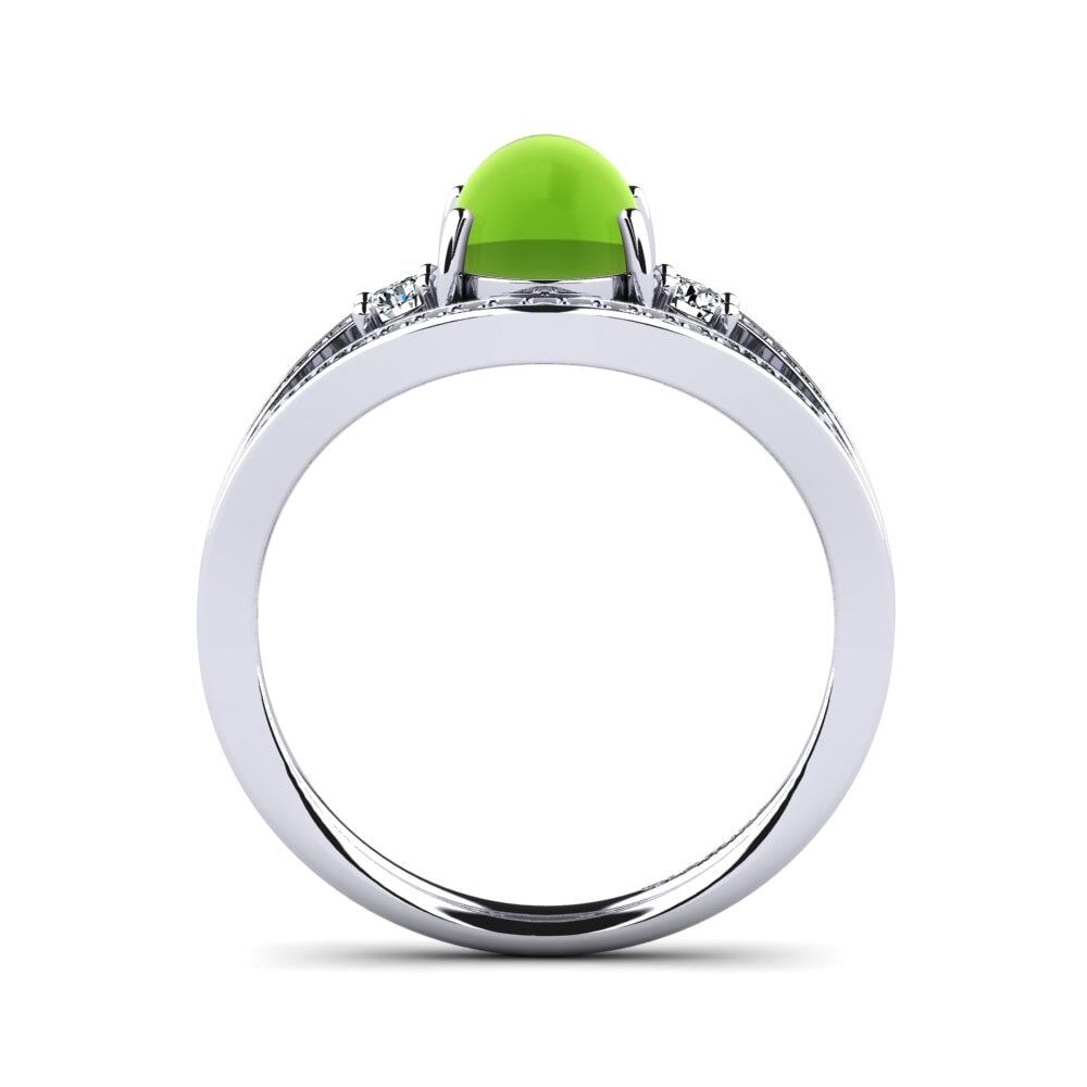 Peridoto Cabujón Anillo Emeda