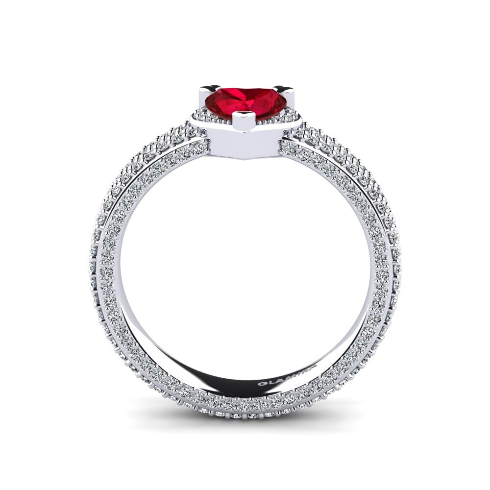 Red Zirconia Engagement Ring Emmaunela