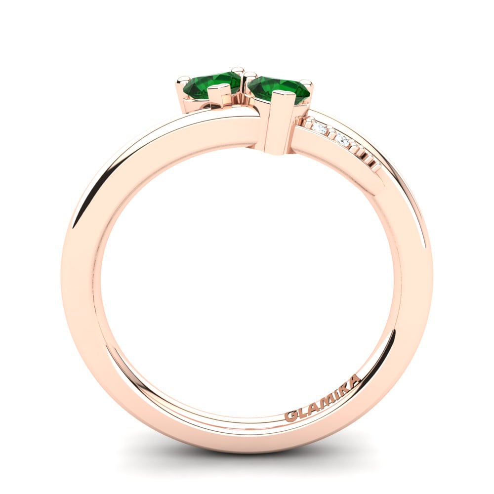 14ct Rose Gold Green Zirconia Ring Emmy