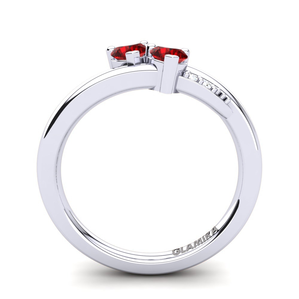 White Silver Red Zirconia Ring Emmy