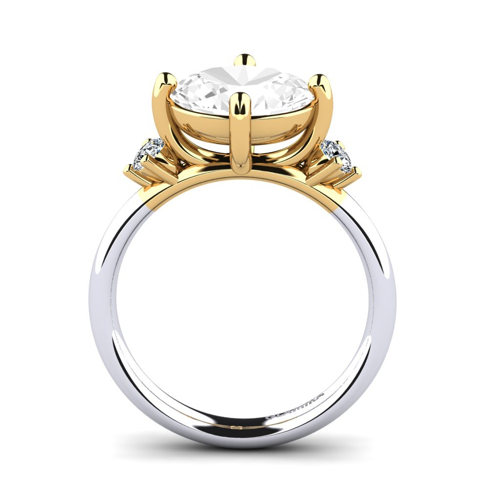 14ct White / Yellow Gold White Topaz Engagement Ring Emonde