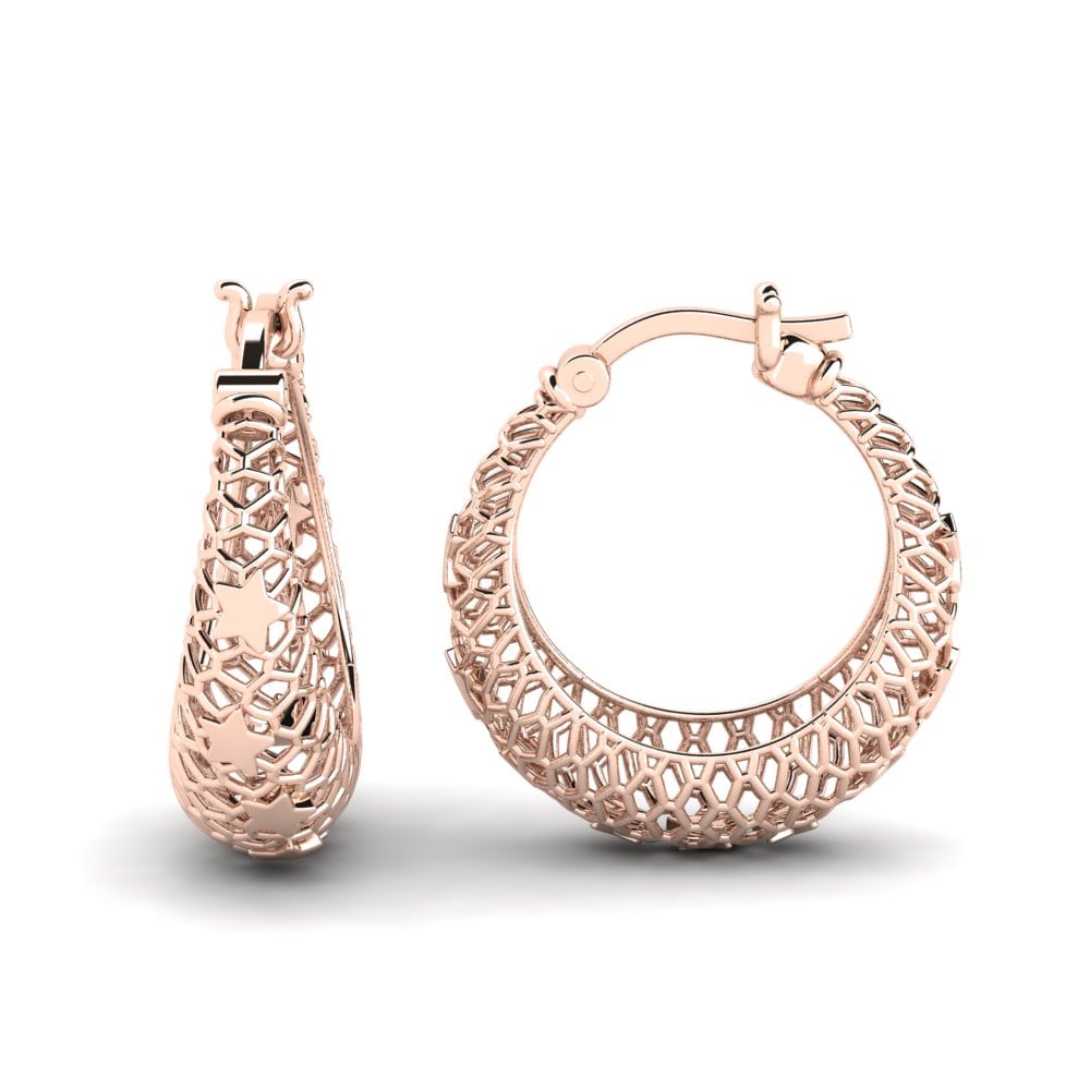 14k Oro Rosa Pendientes Emplatrel