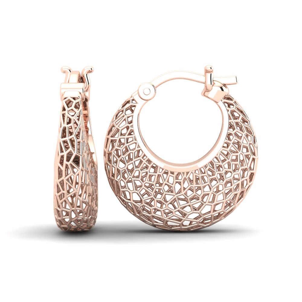 14k Oro Rosa Pendientes Encrassera