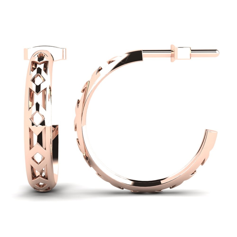14k Oro Rosa Pendientes Endolori