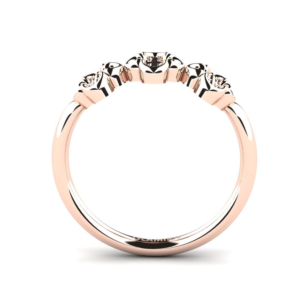 14k Oro Rosa Anillo Enivrera