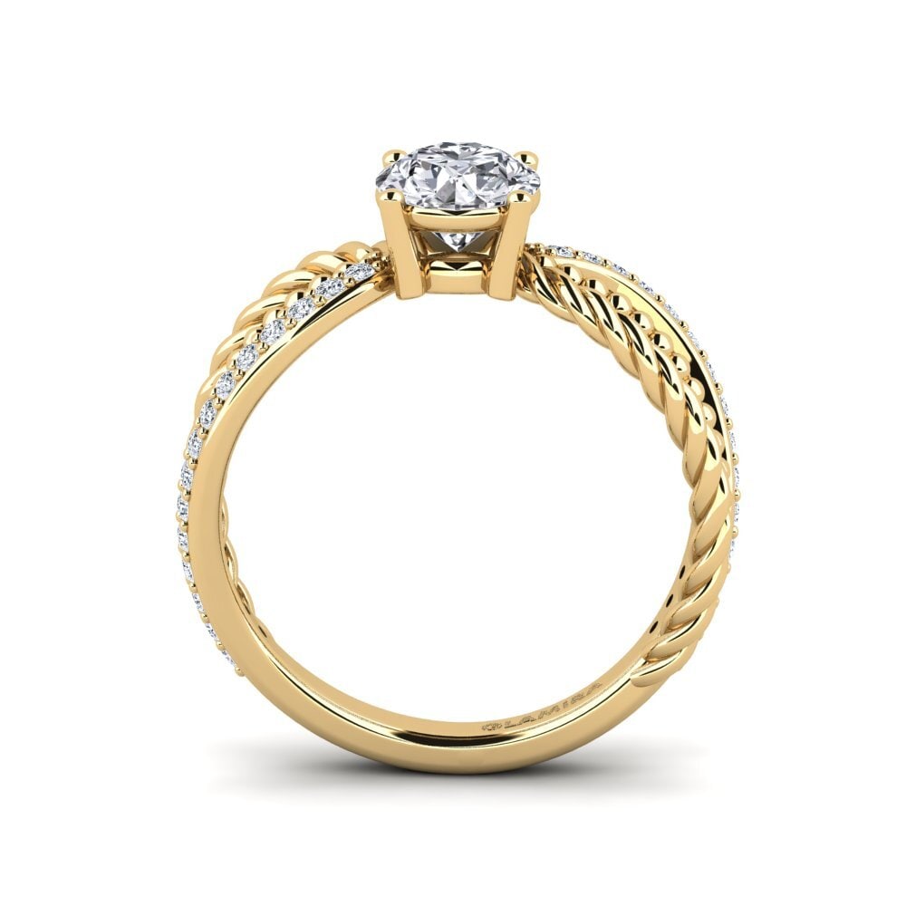 14ct Yellow Gold Diamond Women's Ring Enpli