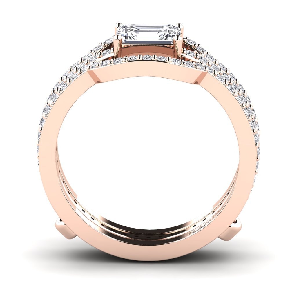 14K Rood Goud Smaragd Ringen Epect SET