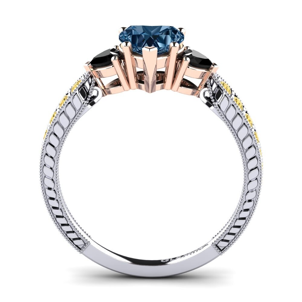 14k White & Rose Gold Engagement Ring Erica