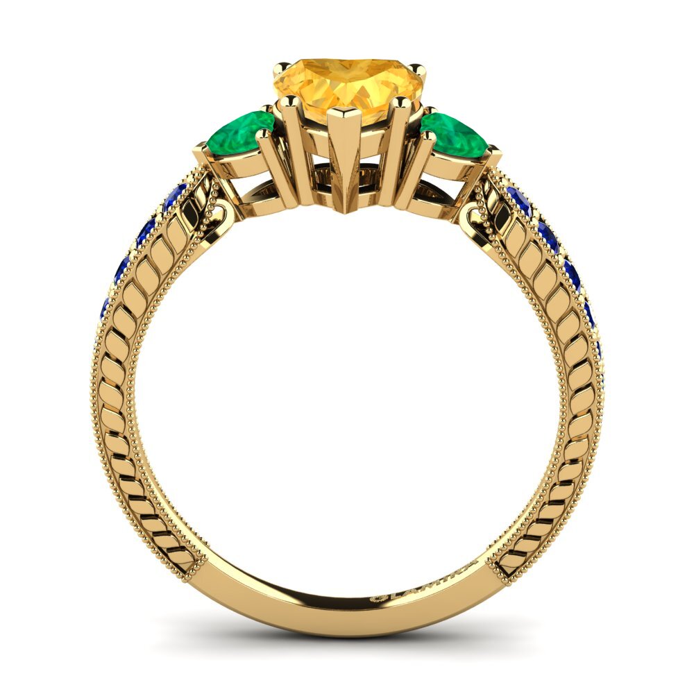 14ct Yellow Gold Citrine Engagement Ring Erica