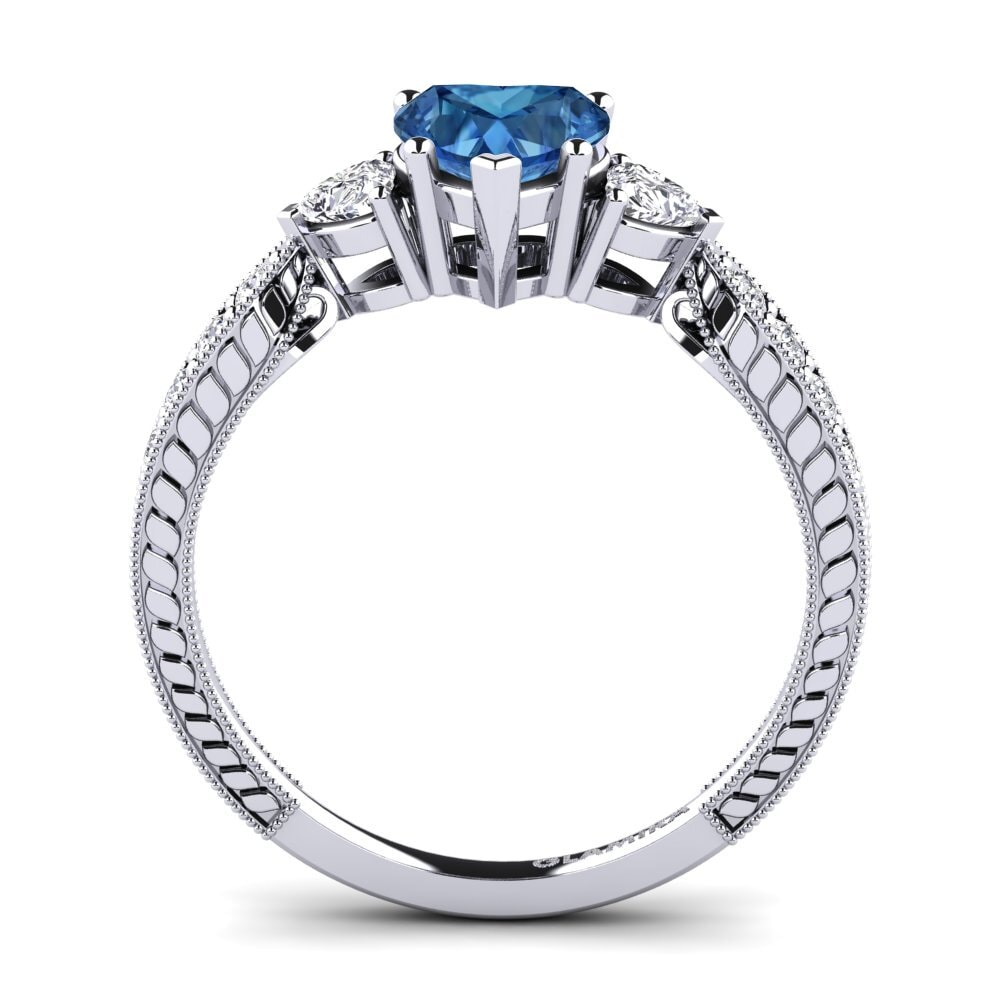 Circonita Azul Oscuro Anillo de compromiso Erica