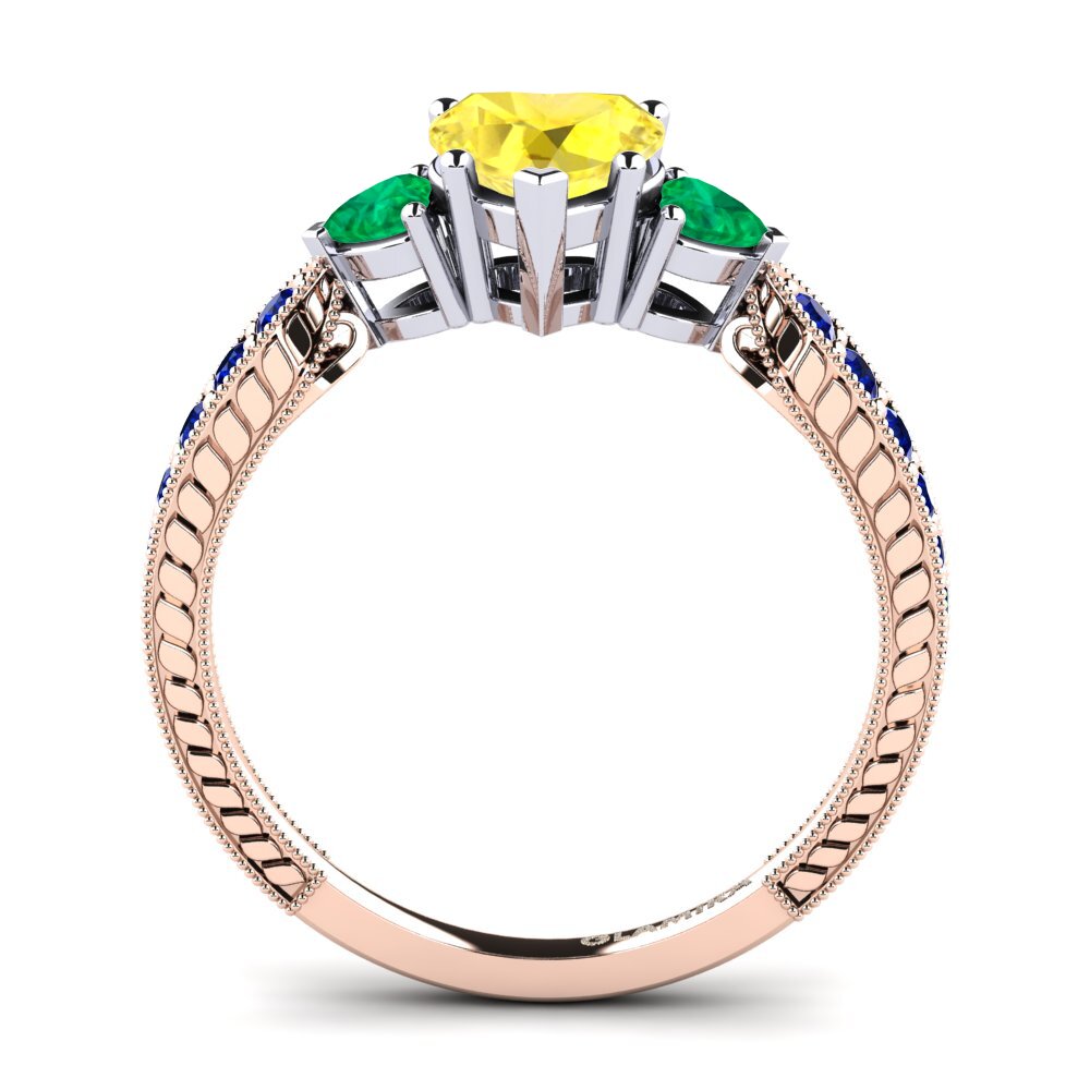 14k Rose & White Gold Engagement Ring Erica