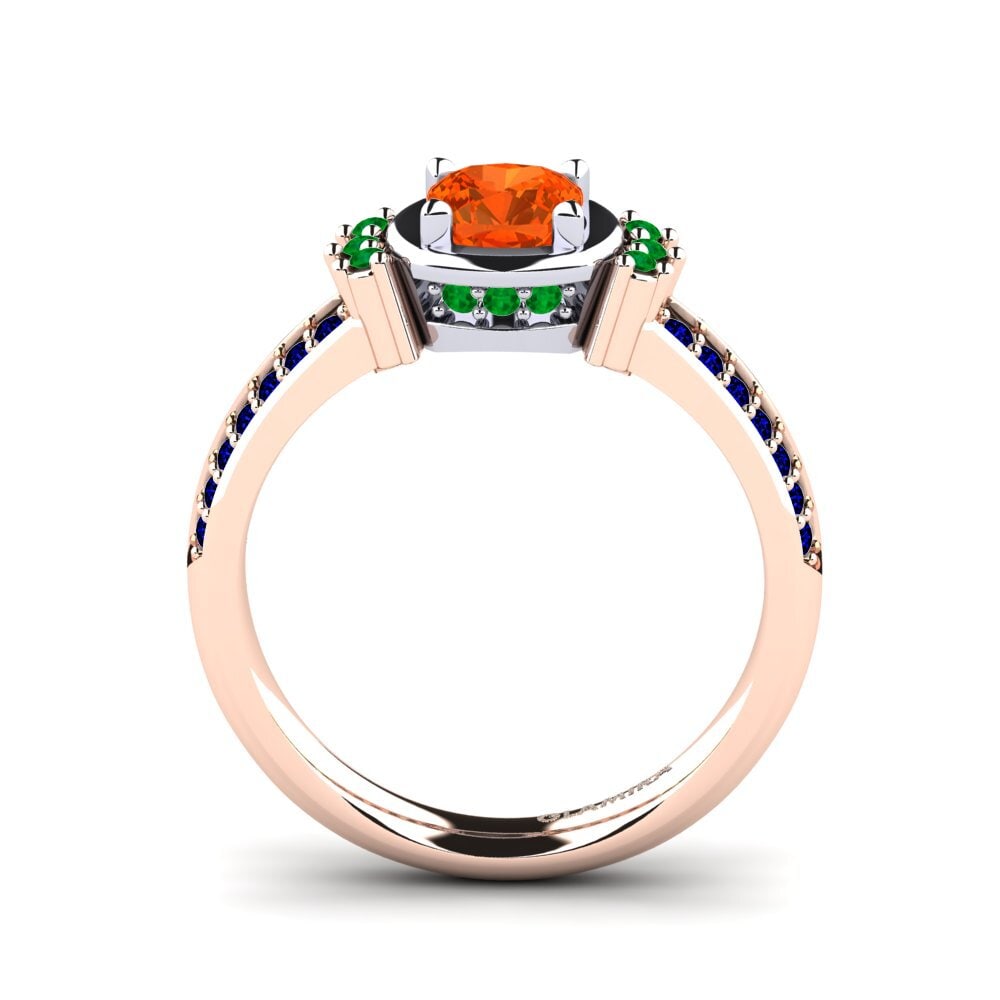 14ct Rose / White Gold Fire-Opal Engagement Ring Ericeira