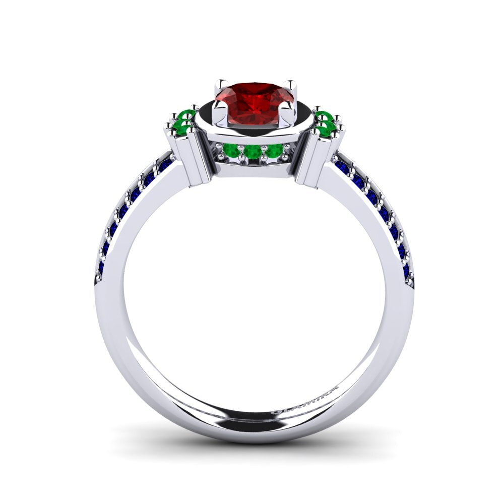 18ct White Gold Ruby (Lab Created) Engagement Ring Ericeira