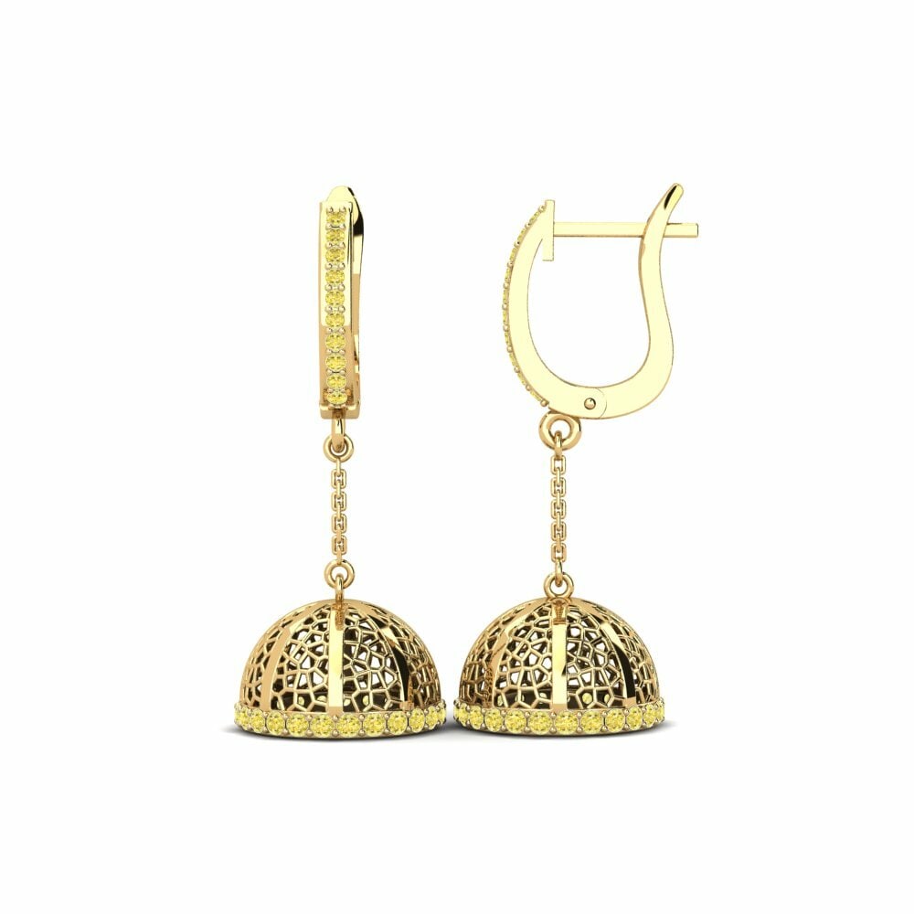 Saphir Jaune Boucle d'oreille femme Ernest
