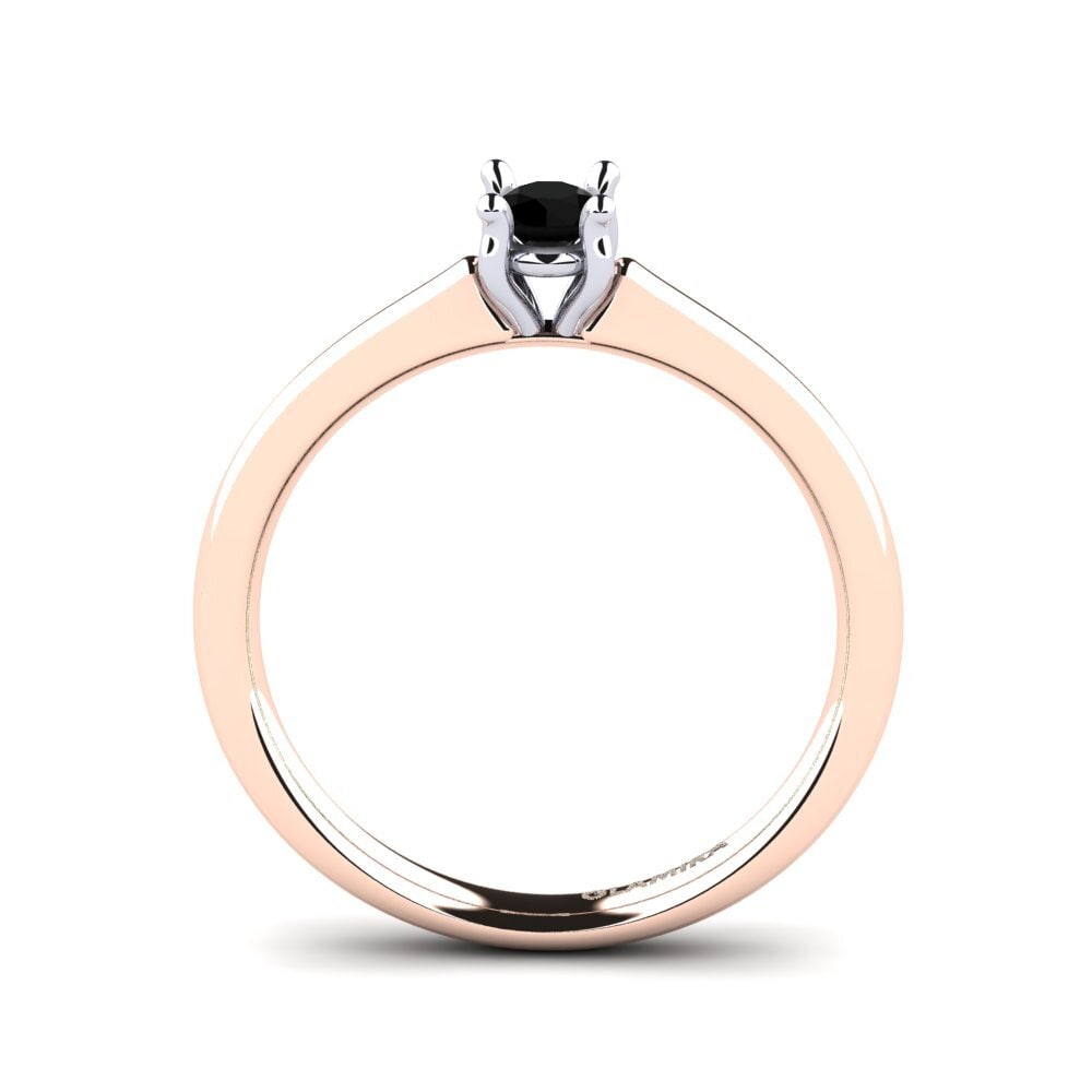 14ct Rose & White Gold Black Onyx Women's Ring Ersilia