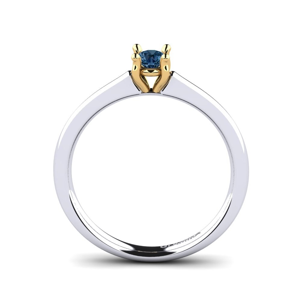 18ct White & Yellow Gold Blue Diamond Women's Ring Ersilia