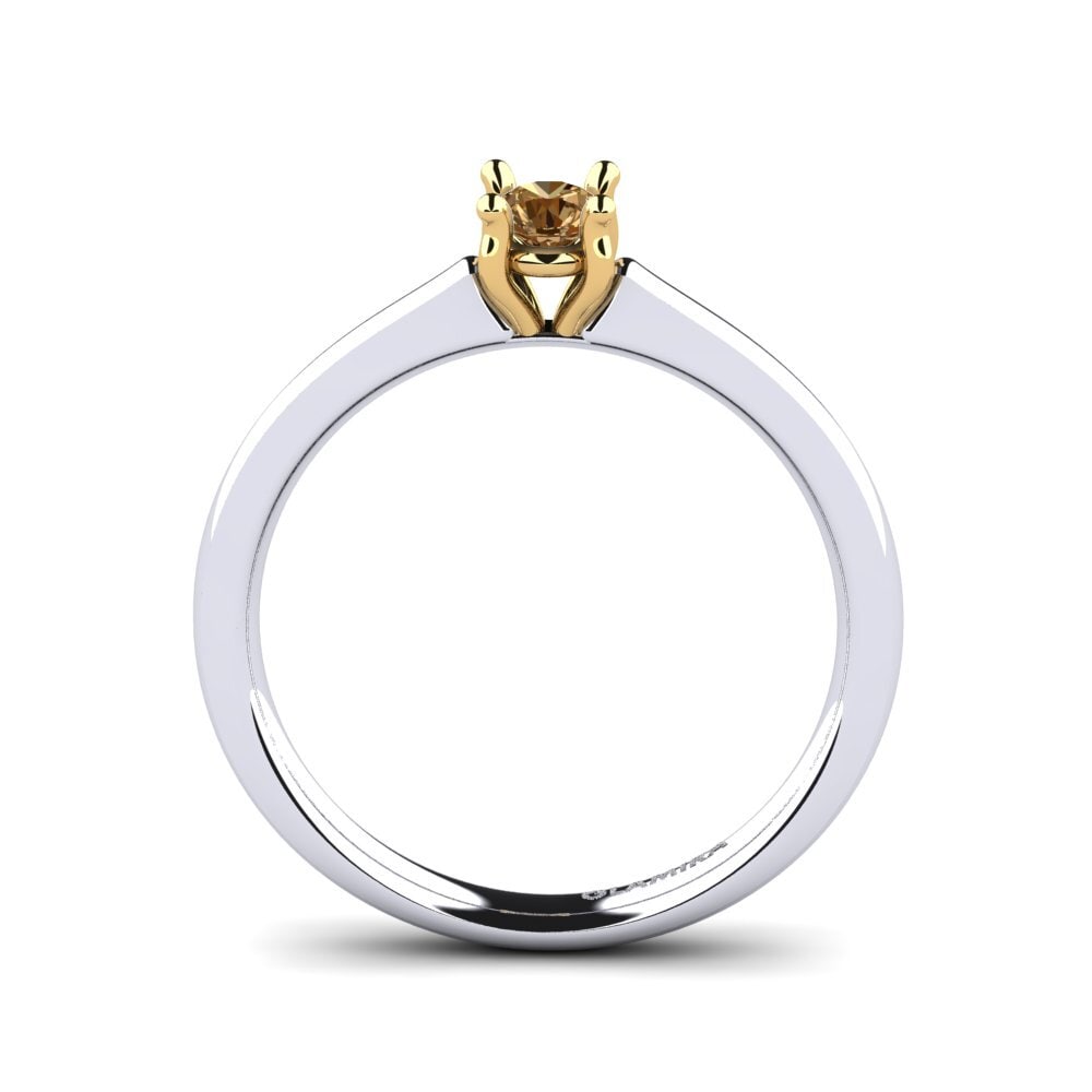 18ct White & Yellow Gold Brown Diamond Women's Ring Ersilia