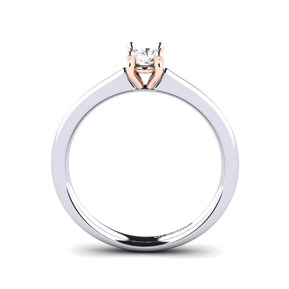 18ct White & Rose Gold White sapphire Women's Ring Ersilia