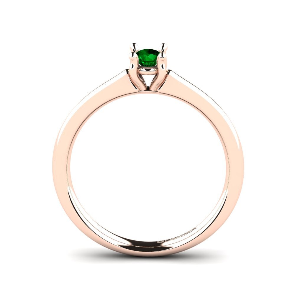 14ct Rose Gold Green Zirconia Women's Ring Ersilia