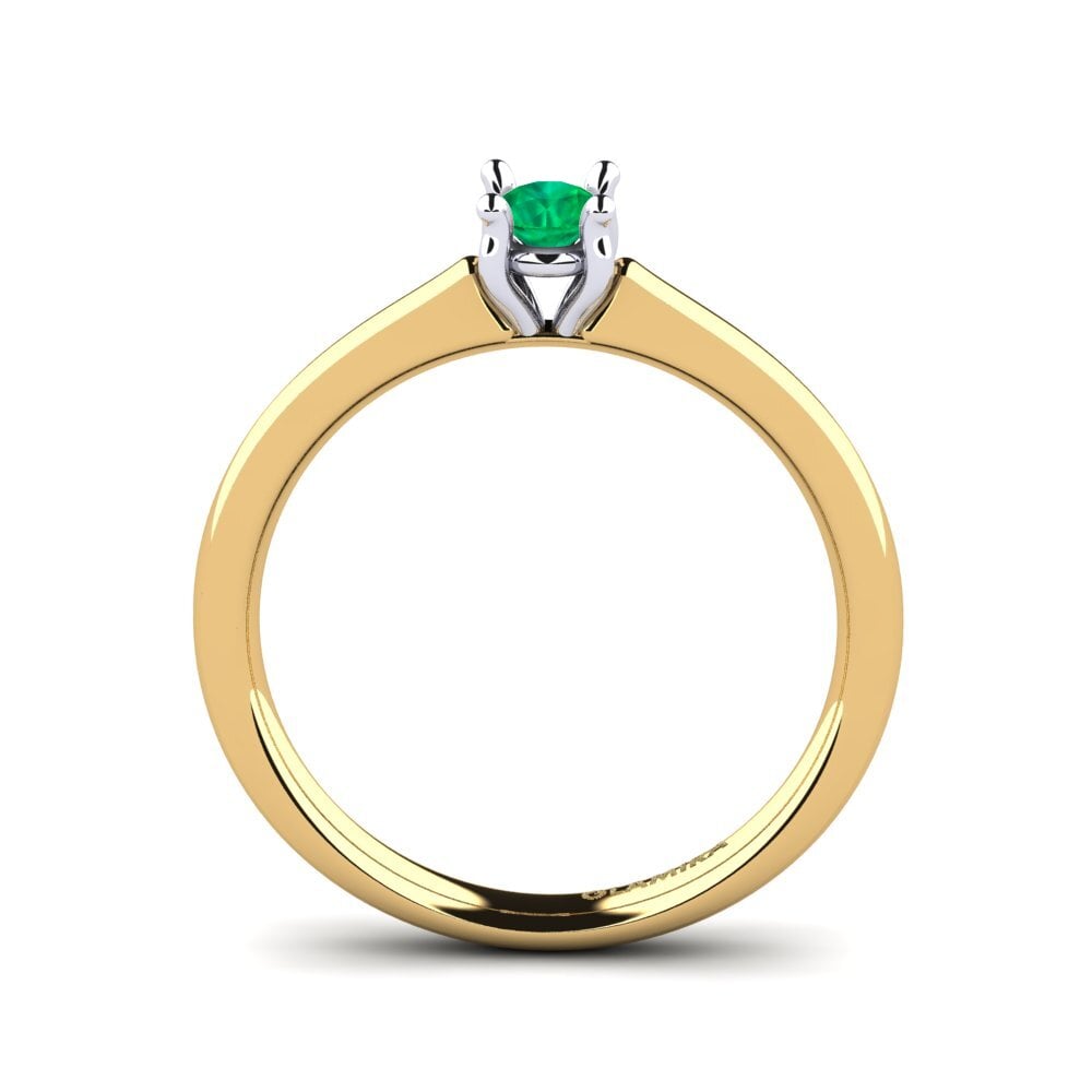 14ct Yellow & White Gold Emerald Women's Ring Ersilia