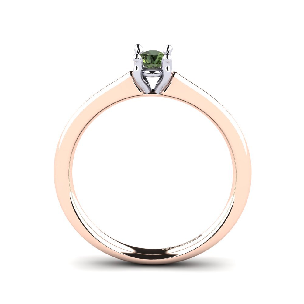 18ct Rose & White Gold Green Sapphire Women's Ring Ersilia