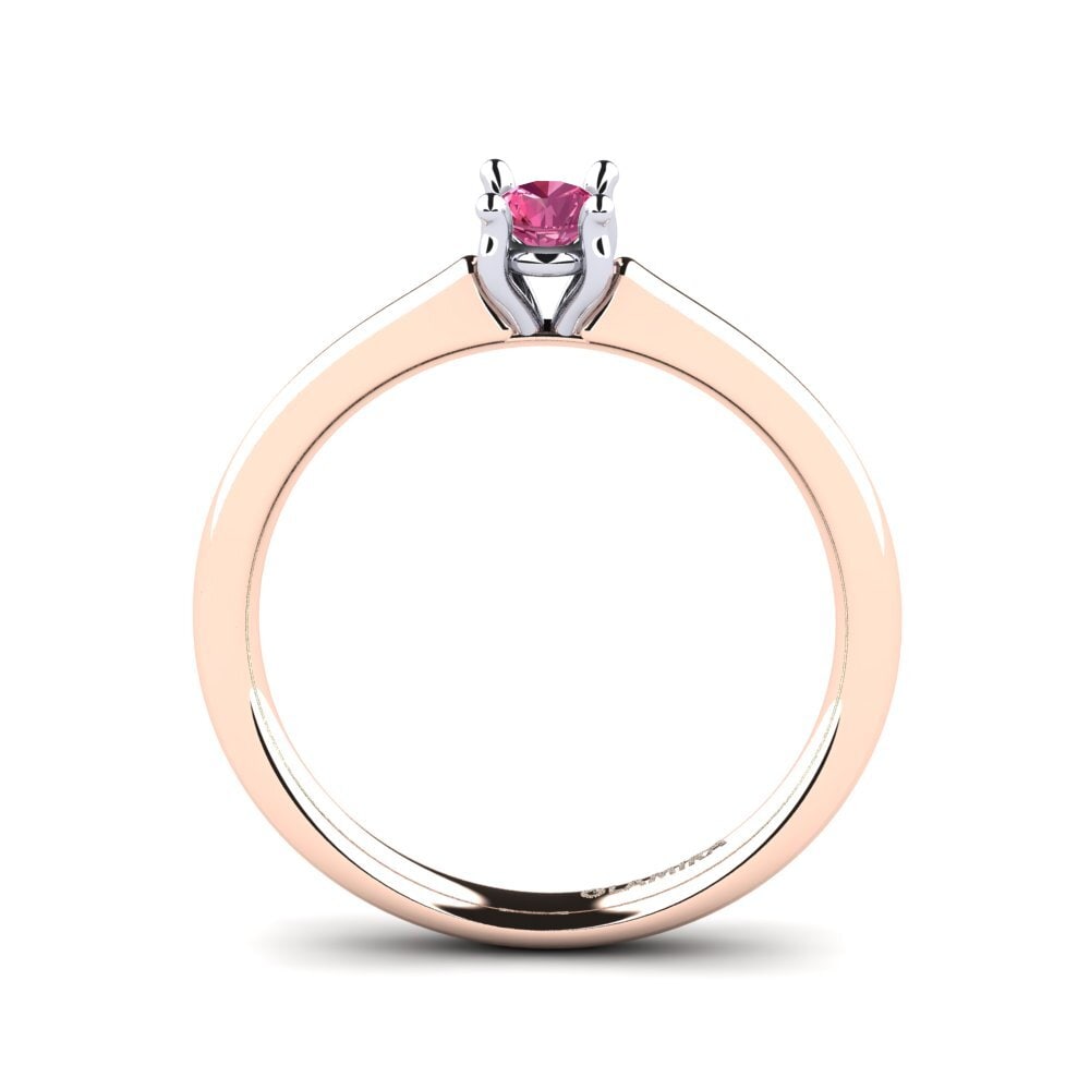 18ct Rose & White Gold Pink Tourmaline Women's Ring Ersilia