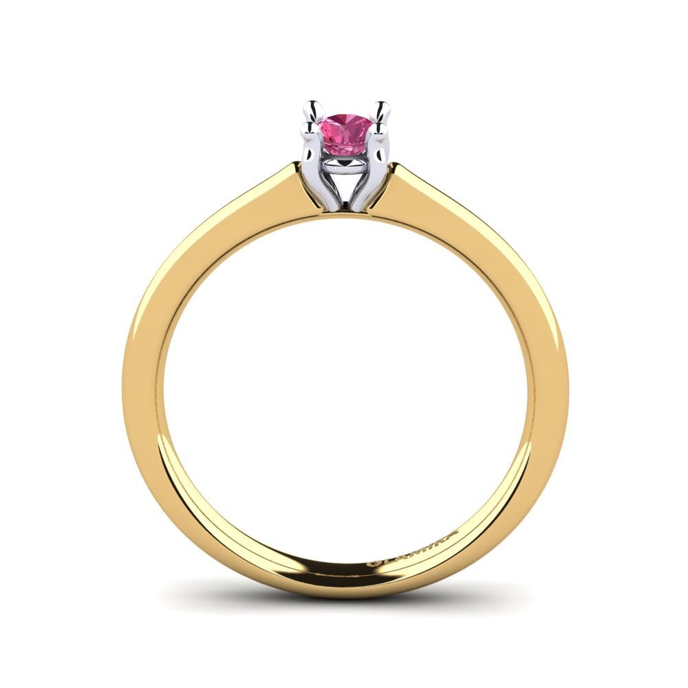 18ct Yellow & White Gold Pink Tourmaline Women's Ring Ersilia