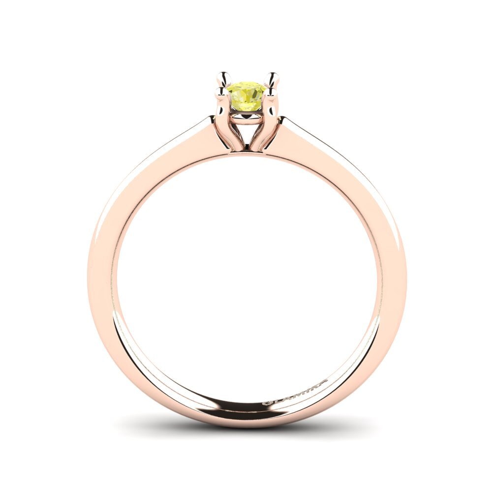 14ct Rose Gold Yellow Diamond Women's Ring Ersilia